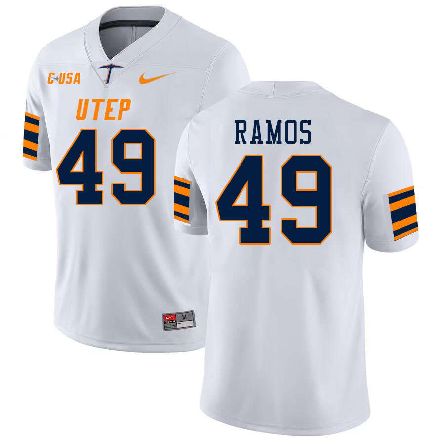 Men-Youth #49 Mark Ramos UTEP Miners 2023 College Football Jerseys Stitched-White
